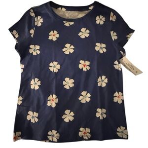 Wonder Nation Blue Floral Kids Short Sleeve Top